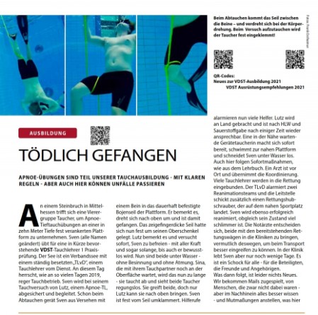 Tödlich Gefangen Sporttaucher Artikel 202103 S.18